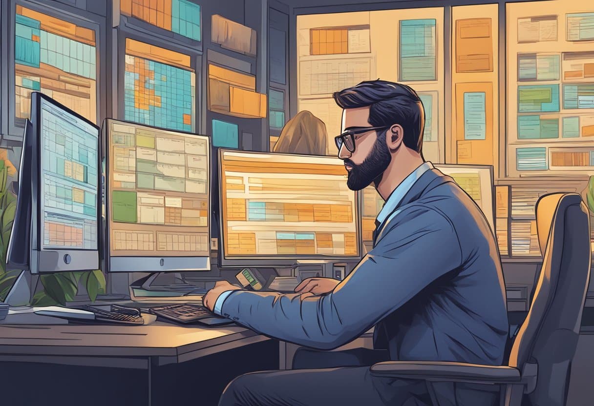 Prop trader sitting in front of a computer screen